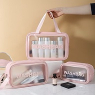 Large Frosted PU Travel Makeup Bag Waterproof Toilet Beg Solek PU Besar Organizer Mandian untuk Pant