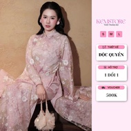 SA Pink sequin ao dai CNY 2026, luxurious lady's ao dai ao dai ao dai set