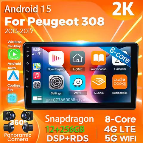 Android 15 Carplay Car Radio For Peugeot 308 2013 - 2017 Multimedia Video Player Navigation 2Din Ste