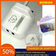 🔥 READY STOCK 🔥 Redblok IFX-5 2.4A Charger UK Mains  Adaptor Wall 3 Pin Kepala Charger Plug Power Po