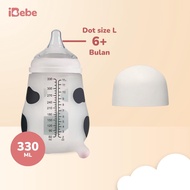 {creator} 3bln+all size 330 hitam pink MooMoo 2.0 ultra soft 4in1 silicon Botol Susu Bayi Wide-Neck