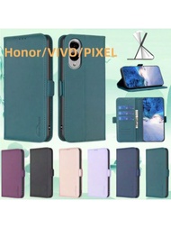 31ชิ้น เคสกระเป๋าสตางค์แบบหนังสือกันกระแทก มีช่องใส่บัตร เหมาะสำหรับโทรศัพท์ For Honor/VIVO/PIXEL