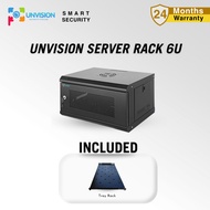 UNVISION Server Rack 6U (40cm x 30cm x 53cm) Wall Mount Server Box Rack (FREE Tray) For CCTV DVR, In