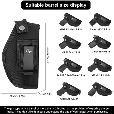 Holster for with Laser Light Fit: Glock 43 / Glock 43X w/TLR6 - Sig Sauer P365 / P365 SAS / P365XL T