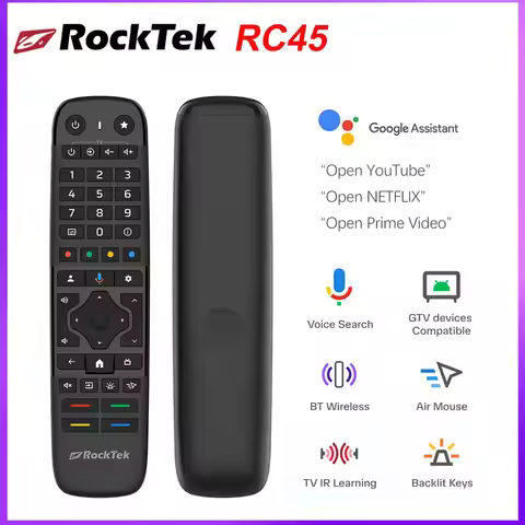 RockTek RC45 Wireless Voice Remote Compatible with Google TV BOX RockTek G2 GX1 GT1 TV Box GB1 GS1 D