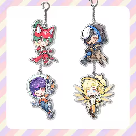 Overwatch Anime and Game Character Keychains Ana Mercy and Juno Bag Charms Fan Merchandise Gifts and