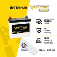 [Installation Provided] Bateri Kereta 50B24L 50B24R | Voltec Hybrid WET | Car Battery BateriHub