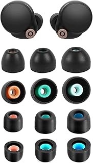 Zotech 6 Pairs Replacement Silicone and Memory Foam Ear Tips for Sony WF-1000XM4 / WF-1000XM3 (3 Pair Silicone and 3 Pair Foam) S/M/L