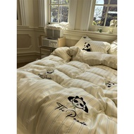 Ins Embroidered Panda Tencel Lyocell Fiber Bed Four-Piece Set Cotton Pure Cotton B & B Apartment 1.5