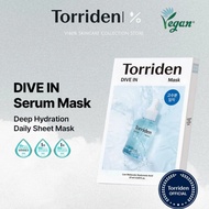 [Torriden] DIVE IN Serum Sheet Mask 10ea | 5D Hyaluronic Acid | 100% Cellulose Sheet | Non-Sticky fo