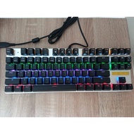 TOMBOL Zero mechanical keyboard switch biru and black semi-aluminum plating 87 buttons, trendy viral
