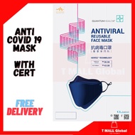 QuantumHealth Mask Antiviral &amp; Antibacterial Coating HERTZ TECHNOLOGY Water Repellency 3 Layer System Mask READY STOCK