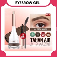 (SC029) Eyebrow cream dying waterproof & powder gel pomade with eyebrow brush Eyeliner smudge-proof 