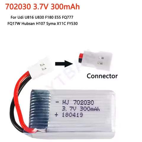3.7V 300mAH Lipo Battery For U816 F180 E55 FQ777 H107 X11C Remote Controlled Aircraft Drone Batterie