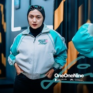 Oneonenine Eva Mint Green Crop Jacket - Women's Varsity Jacket
