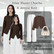 Ailee Blazer Chocho X Jennie Knit Set 3in1 Blazer Ailee + Jennie + Shoulder Bag Office Simple
