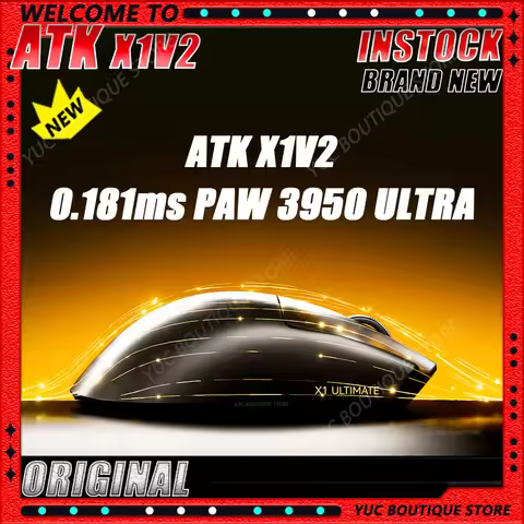 ATK Blazing Sky X1v2 8K Mouse Wireless Low Latency FPS Three Mode Game Mouse Lightweight E-sports Cu