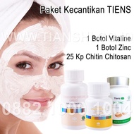 Paket Kecantikan Kulit dan Wajah Vitaline ZInc + Masker Chitosan Tiens