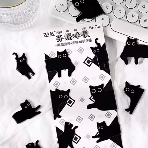 6 pcs/set creative animal-shaped magnetic bookmarks, used as reading aids and book decorations, a cu