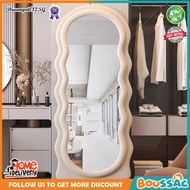 BOUSSAC Ins Wind Mirror Wavy Full Body Mirror Ins Bedroom Home Floor Fitting Mirror