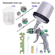 G2008 1.4/1.7/2.0mm Professional HVLP Gravity  Spray Gun  Pneumatic Airbrush Kit with PPS Disposable