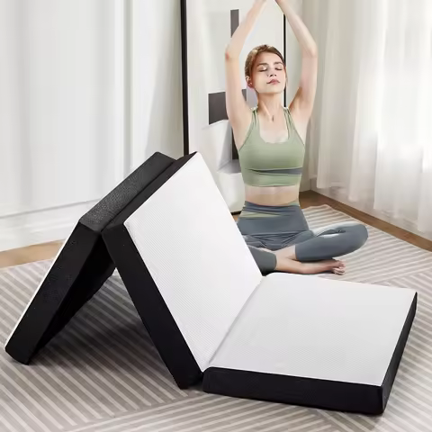 JHK 3-4Inch Soft Mattress Tri-Fold Memory Foam Mattress with Collapsible and Washable Cover Portable