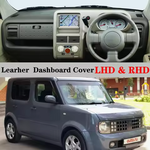 Dashboard Dash Mat Cover PU Leather Pad Sunshade Anti-UV Car Accessories For Nissan Cube Z11 2002 20