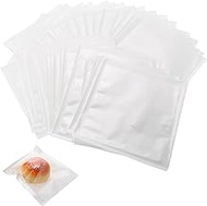 Luxshiny 50Pcs Heat- Sealable Bakery Bags with Window Wax Paper Cookie Bags Pastry Donuts Bags Kraft Paper Food Packaging Bag for Baked Goods Cookie Cake Bread Sandwich Candy Snack