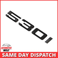 530i LETTERING REAR BOOT LID TRUNK BADGE EMBLEM FOR BMW 5 SERIES, MATT BLACK