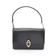 【二手】Celine CELINE單肩包，黑色皮革，馬車五金，女肩包，二手 B