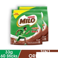 Milo 3 in 1 Nutritious Chocolate Milk Drink (2 x 30 x 33g) MD1