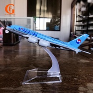 16CM Korean Air A380 Aircraft Model Airbus 380 Plane Diecast Alloy Metal Airplane Model