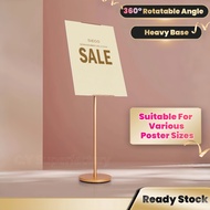 Easel Banner Stand Golden Poster Display Stand Heavy Duty Floor Signboard AD Menu Stand Indoor Outdo