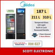 (Delivery by Seller Kedah & Penang) Midea 187L 211L 310L Showcase Chiller Peti Ais MDRZ262FGG30 MDRZ