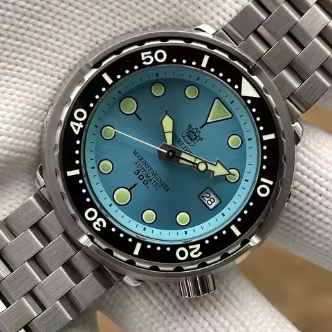 STEELDIVE SD1975 Turquoise Sunray Dial Automatic Men Dive Watch 300m Waterproof Mechanical Wristwatc