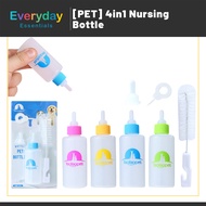 【E.E】[4in1] 60ml Botol Susu Haiwan Nursing Bottle Feeding Kit 60ml With Brush Needle Soft Silicone N