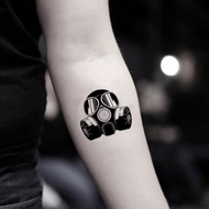 OhMyTat 防毒面具 Gas Mask 刺青圖案紋身貼紙 (2 張)