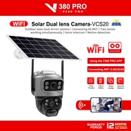 V380 Pro Solar Outdoor Cctv Camera VCS-20 Wireless Dual lens Waterproof Wifi 360° HD 1080P IP Camera