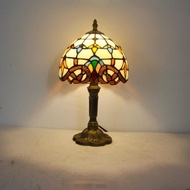 20cm Tiffany Small Table Lights Retro Stained Glass Baroque Dragonfly Lampshade Bedside Lights for S
