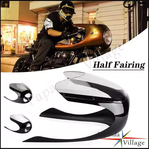 Universal Cafe Racer Style 6.25" Headlight Half Fairing For Honda CB CM CL GL CX SL Kawasaki EN VN K