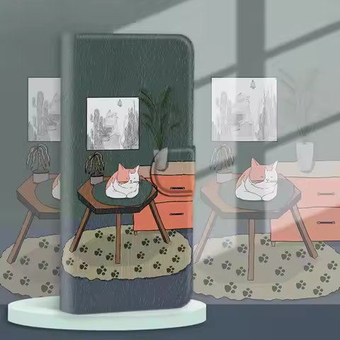 Stand Funda Leather Case For LG G7 G8 ThinQ G8X V50 V50S V60ThinQ Luxury Wallet Flip Cute Cat Cover