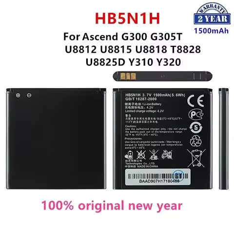 100% Orginal HB5N1H Battery 1500mAh For Huawei Ascend G300 G305T C8812 U8815 U8818 T8828 Y220 Y310 U