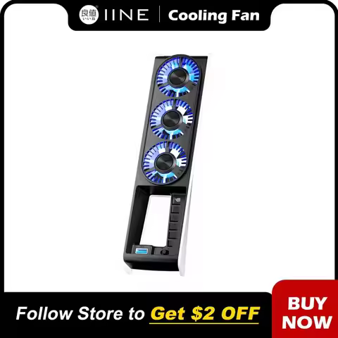 IINE PS5 Slim Intelligent Temperature-Controlled Cooling Fan Low-noice Working Compatible with PS5 S