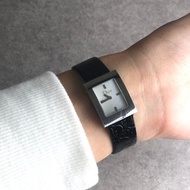 【日本直送 名牌中古包】Christian Dior 迪奧 緹花圖案 手錶 黑色 不鏽鋼 石英錶 vintage pnj63r