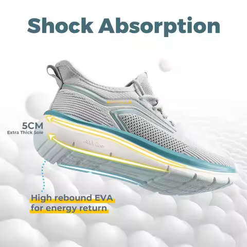Men'S Thick Sole Running Shoes Sneakers Cushioned Lightweight Wide Fit With Arch Support For Swollen