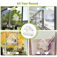 1pc Bird Feeder, Transparent Window Hanging Suction Cup Bird House Feeder, Suitable For Garden, Outd