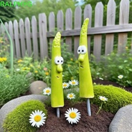 RALPHYG 2Pcs Bamboo Shoot Garden Stakes, Cute Expression Handmade Bamboo Shoot Plant Crafts, Plant M