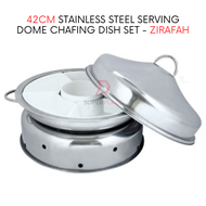 42cm Zirafah Stainless Steel Serving Dome Set Kenduri Chafing Dish Party Set Buffet Set