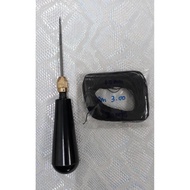 Jarum Jahit Kasut (Lurus / Bengkok) , Sewing Awl Set Straight/Curve Needle(Free 1 pct Black Wax Thre