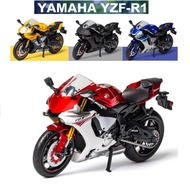 1:12หุ่นอัลลอยรถจักรยานยนต์ YZF-R1ยามาฮ่าโมเดลรถเหล็กจักรยานยนต์ของเล่นรวบรวมโมเดลมอเตอร์ไซค์